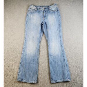 Womens Size 6 Bootcut Studded Flap Pockets Classic Y2K Avril Code Bleu Denim